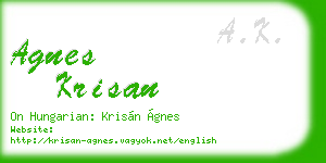 agnes krisan business card